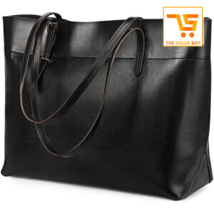 Classic Black Leather Tote
