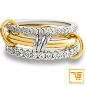 18k Gold Plated Stackable Rings Set for Women